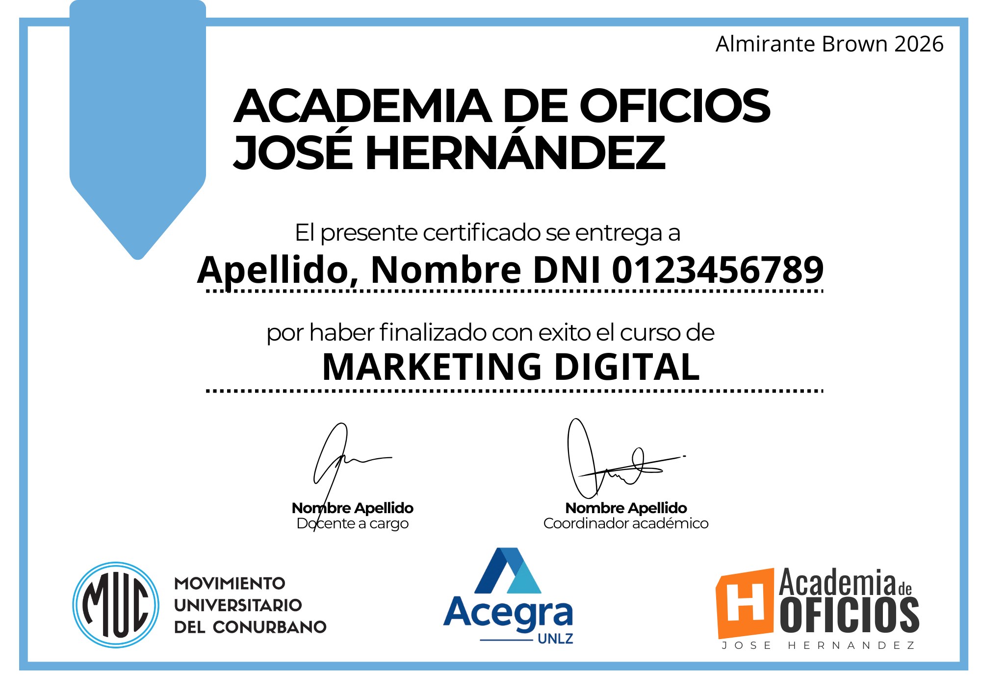 Certificado Oficial de Aprobación