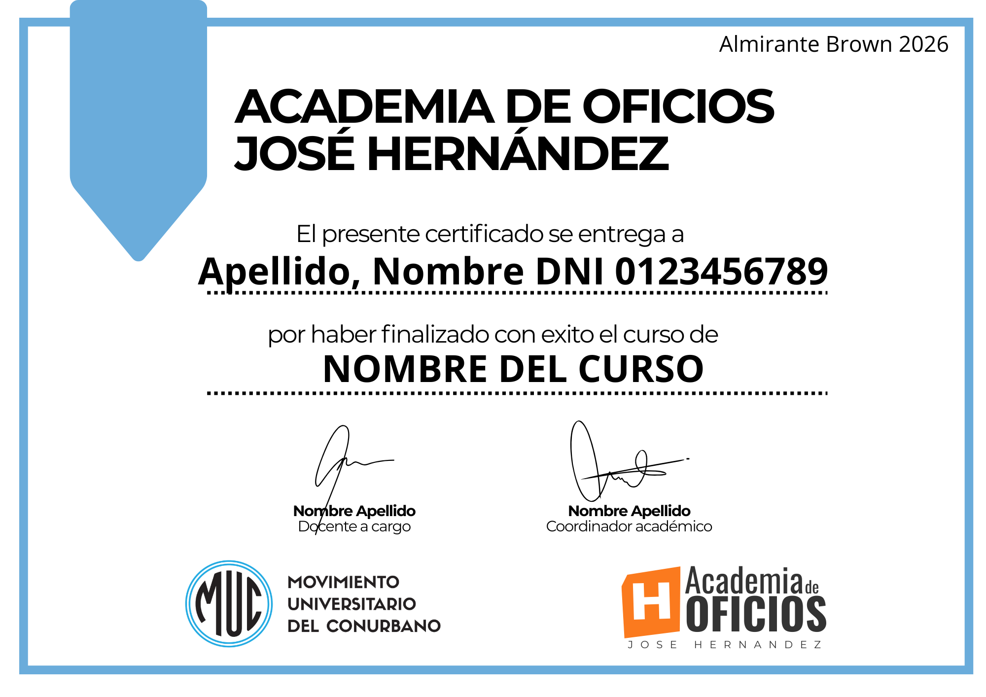 Certificado Oficial de Aprobación