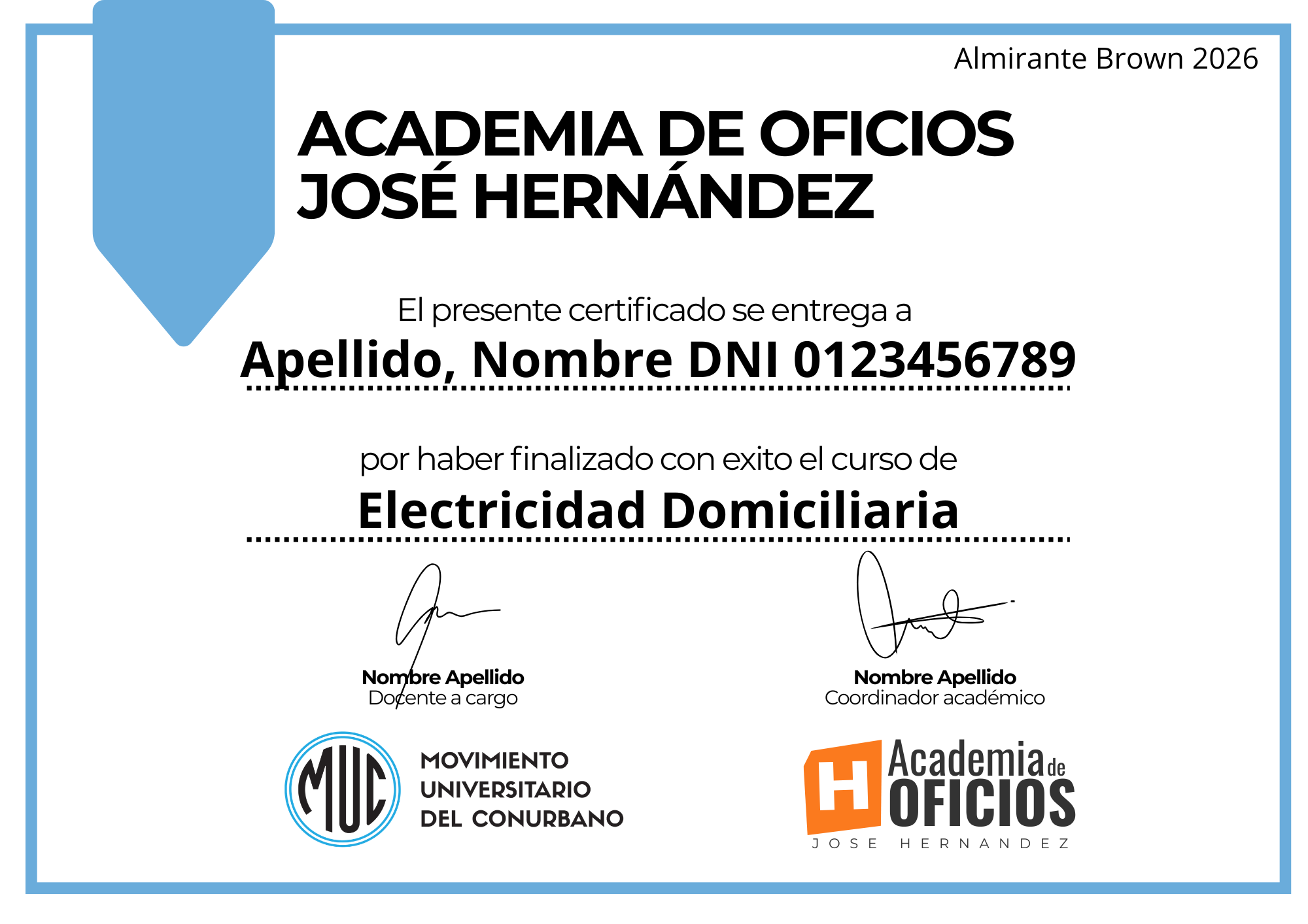 Certificado Oficial de Aprobación