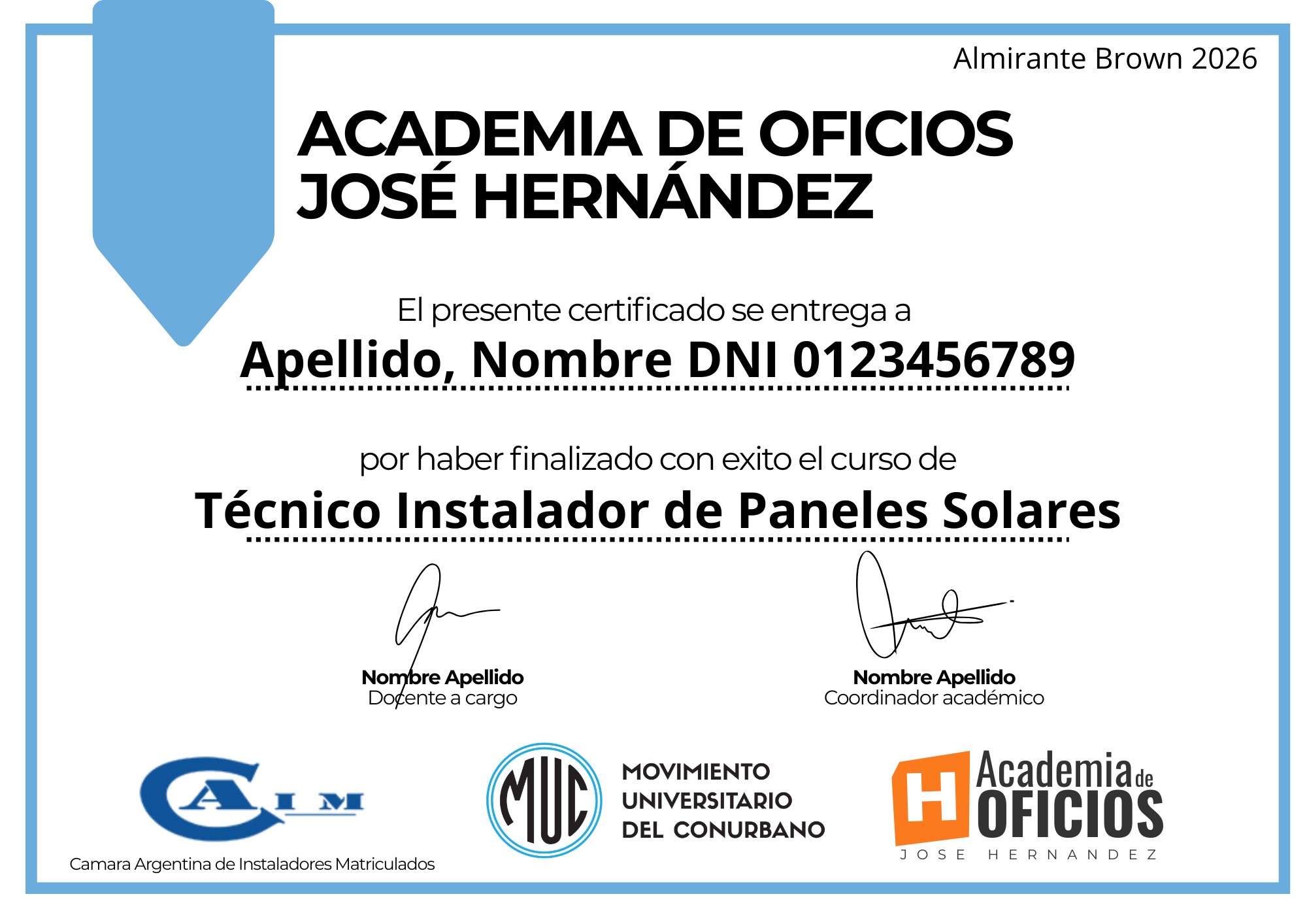 Certificado Oficial de Aprobación